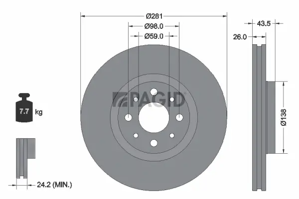 Bremsscheibe Vorderachse PAGID 56447NC