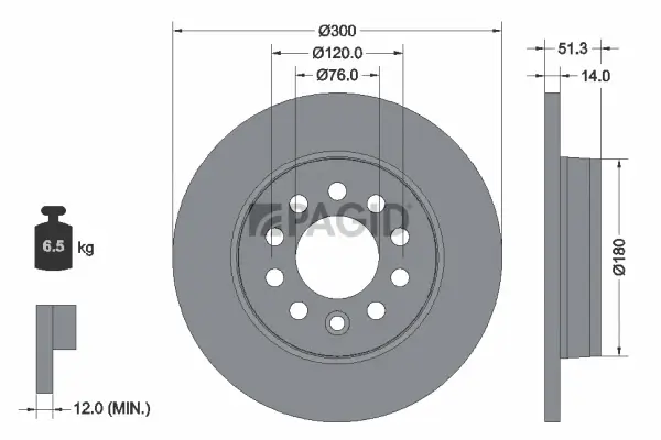 Bremsscheibe Hinterachse PAGID 56452NC