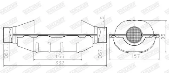 Dichtung, Abgasrohr hinten Mitte vorne WALKER 81162 Bild Dichtung, Abgasrohr hinten Mitte vorne WALKER 81162