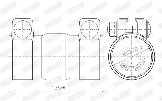 Dichtung, Abgasrohr hinten Mitte vorne WALKER 81162 Bild Dichtung, Abgasrohr hinten Mitte vorne WALKER 81162