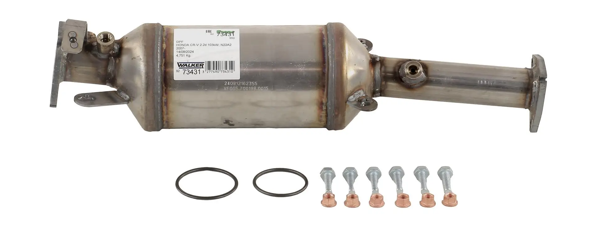 Ruß-/Partikelfilter, Abgasanlage Mitte WALKER 73431