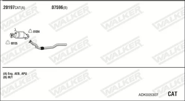 Abgasrohr Mitte WALKER 10423