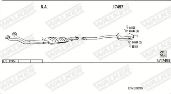 Mittelschalldämpfer WALKER 23677 Bild Mittelschalldämpfer WALKER 23677