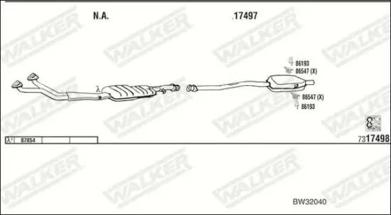 Mittelschalldämpfer WALKER 23677 Bild Mittelschalldämpfer WALKER 23677