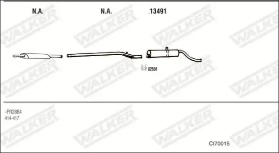 Abgasrohr WALKER 10702 Bild Abgasrohr WALKER 10702