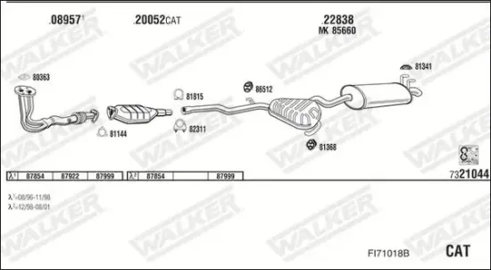 Abgasrohr WALKER 10949 Bild Abgasrohr WALKER 10949