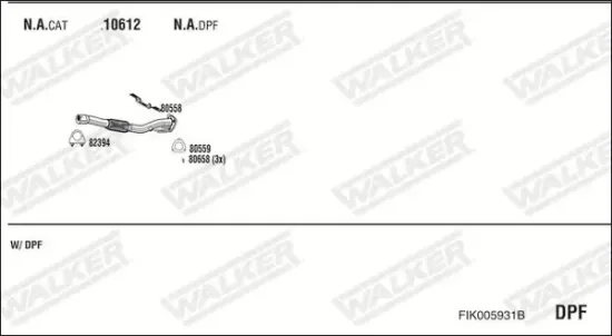 Abgasrohr Mitte hinten WALKER 10883 Bild Abgasrohr Mitte hinten WALKER 10883