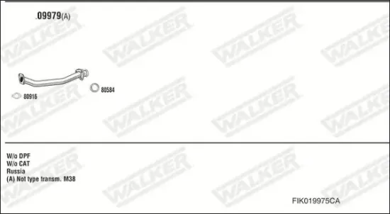 Abgasrohr WALKER 10986 Bild Abgasrohr WALKER 10986