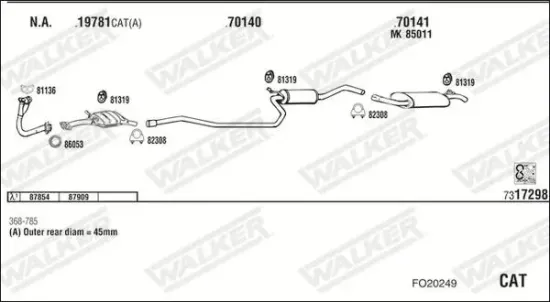 Abgasrohr WALKER 11734 Bild Abgasrohr WALKER 11734