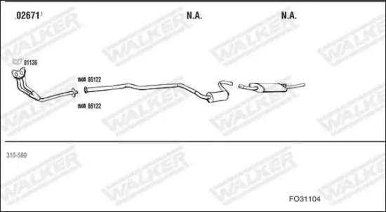 Mittelschalldämpfer WALKER 24282 Bild Mittelschalldämpfer WALKER 24282