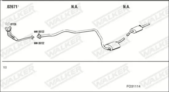 Mittelschalldämpfer WALKER 24282 Bild Mittelschalldämpfer WALKER 24282