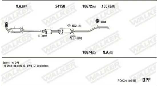 Mittelschalldämpfer WALKER 24282 Bild Mittelschalldämpfer WALKER 24282