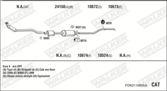 Mittelschalldämpfer WALKER 24282 Bild Mittelschalldämpfer WALKER 24282