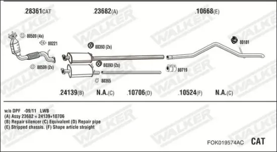 Mittelschalldämpfer WALKER 24282 Bild Mittelschalldämpfer WALKER 24282