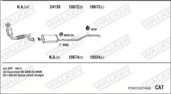 Mittelschalldämpfer WALKER 24282 Bild Mittelschalldämpfer WALKER 24282