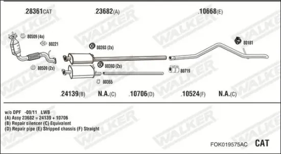 Endschalldämpfer hinten WALKER 24661 Bild Endschalldämpfer hinten WALKER 24661