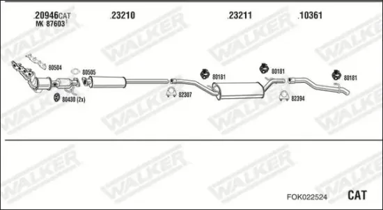 Mittelschalldämpfer WALKER 24282 Bild Mittelschalldämpfer WALKER 24282