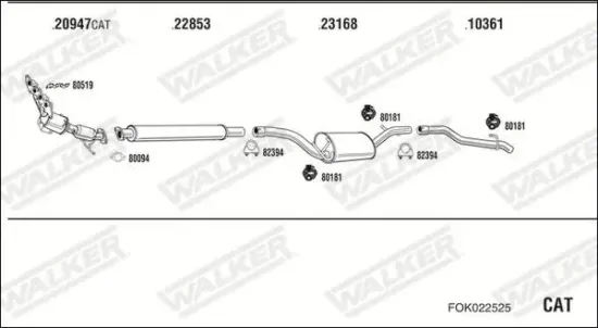 Mittelschalldämpfer WALKER 24282 Bild Mittelschalldämpfer WALKER 24282