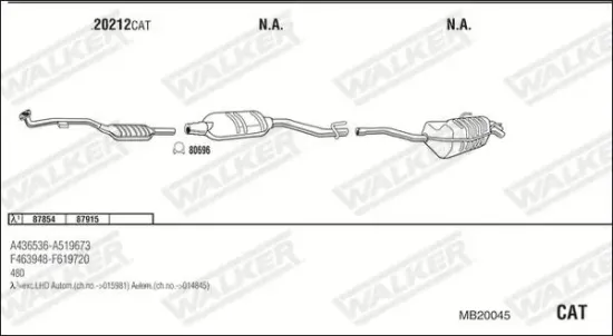 Mittelschalldämpfer Endschalldämpfer WALKER 25318 Bild Mittelschalldämpfer Endschalldämpfer WALKER 25318