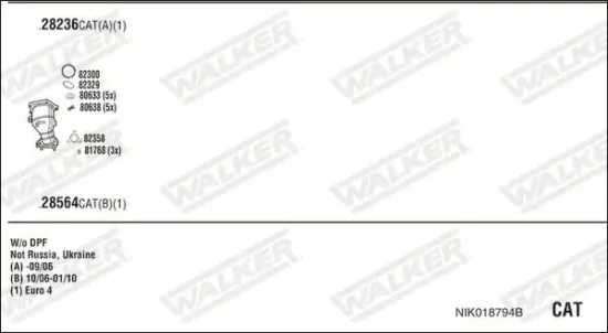 Katalysator WALKER 28168 Bild Katalysator WALKER 28168