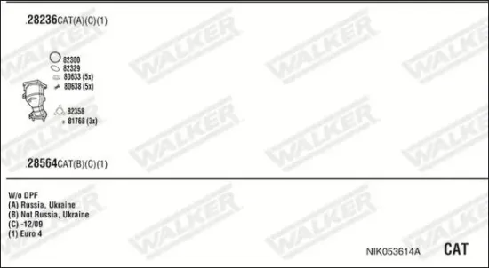 Katalysator WALKER 28168 Bild Katalysator WALKER 28168