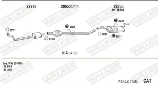 Katalysator WALKER 28696 Bild Katalysator WALKER 28696