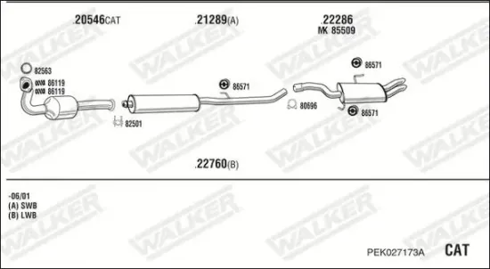 Katalysator WALKER 28696 Bild Katalysator WALKER 28696