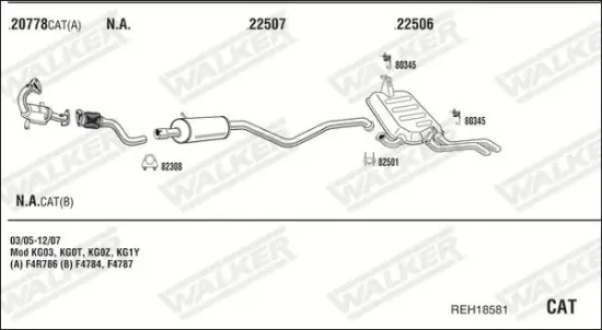 Katalysator vorne WALKER 28808 Bild Katalysator vorne WALKER 28808