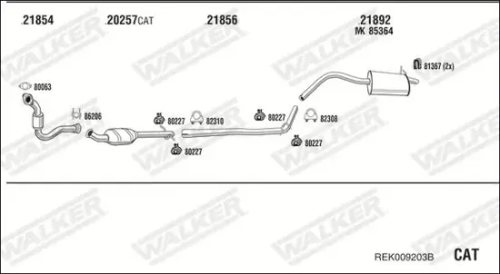 Katalysator vorne WALKER 28808 Bild Katalysator vorne WALKER 28808