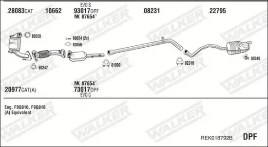 Katalysator vorne WALKER 28889 Bild Katalysator vorne WALKER 28889
