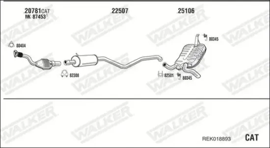 Katalysator vorne WALKER 28909 Bild Katalysator vorne WALKER 28909