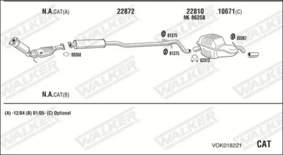 Endschalldämpfer WALKER 17182 Bild Endschalldämpfer WALKER 17182