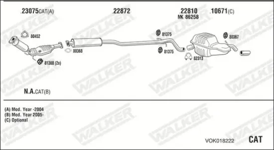 Endschalldämpfer WALKER 17182 Bild Endschalldämpfer WALKER 17182
