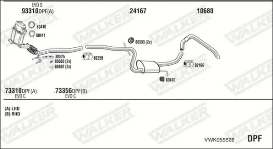 Ruß-/Partikelfilter, Abgasanlage WALKER 73038 Bild Ruß-/Partikelfilter, Abgasanlage WALKER 73038
