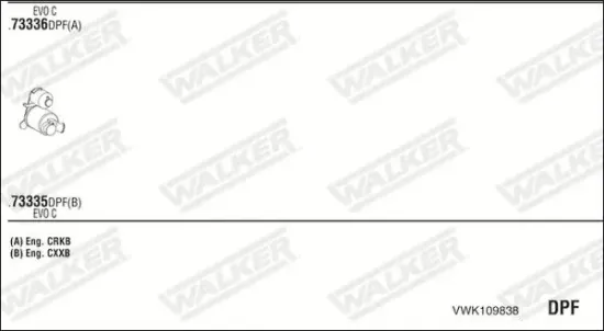 Ruß-/Partikelfilter, Abgasanlage WALKER 73038 Bild Ruß-/Partikelfilter, Abgasanlage WALKER 73038