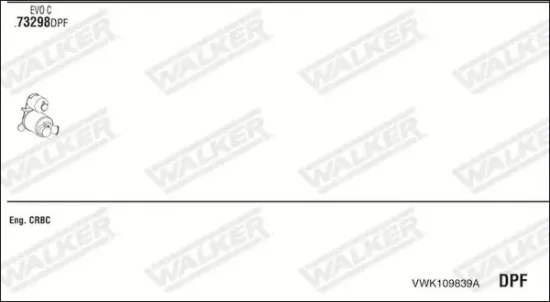 Ruß-/Partikelfilter, Abgasanlage WALKER 73038 Bild Ruß-/Partikelfilter, Abgasanlage WALKER 73038