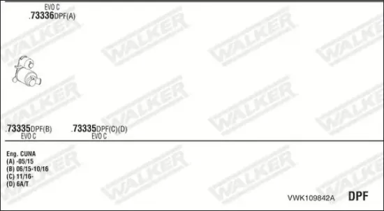 Ruß-/Partikelfilter, Abgasanlage WALKER 73038 Bild Ruß-/Partikelfilter, Abgasanlage WALKER 73038