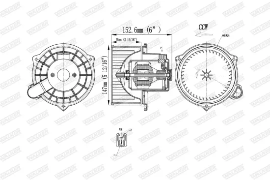 Innenraumgebläse WALKER WBL01434 Bild Innenraumgebläse WALKER WBL01434
