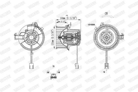 Innenraumgebläse WALKER WBL01448 Bild Innenraumgebläse WALKER WBL01448