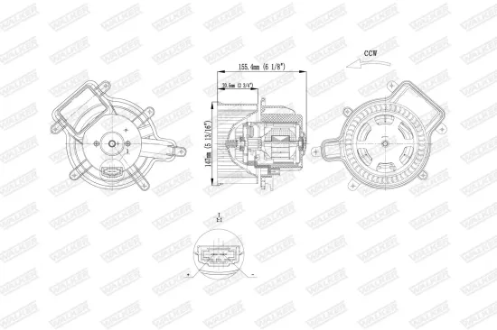 Innenraumgebläse WALKER WBL01452 Bild Innenraumgebläse WALKER WBL01452