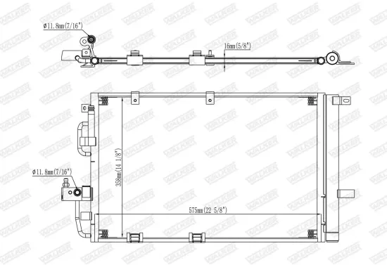 Kondensator, Klimaanlage WALKER WCD00006 Bild Kondensator, Klimaanlage WALKER WCD00006