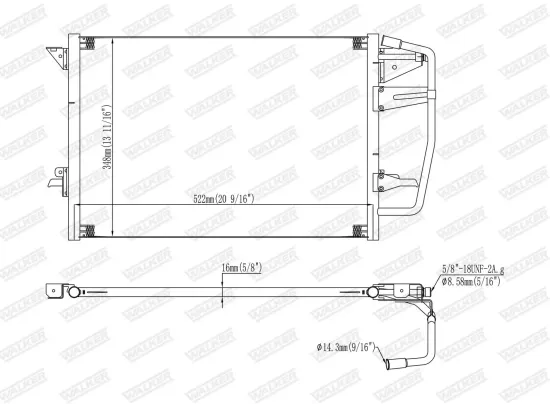Kondensator, Klimaanlage WALKER WCD00012 Bild Kondensator, Klimaanlage WALKER WCD00012