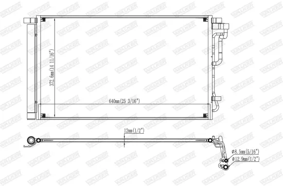 Kondensator, Klimaanlage WALKER WCD00028 Bild Kondensator, Klimaanlage WALKER WCD00028