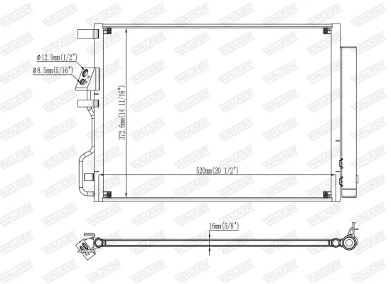 Kondensator, Klimaanlage WALKER WCD00030 Bild Kondensator, Klimaanlage WALKER WCD00030