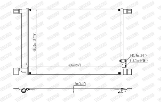 Kondensator, Klimaanlage WALKER WCD00039 Bild Kondensator, Klimaanlage WALKER WCD00039