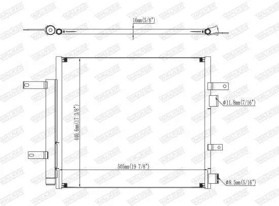 Kondensator, Klimaanlage WALKER WCD00043 Bild Kondensator, Klimaanlage WALKER WCD00043