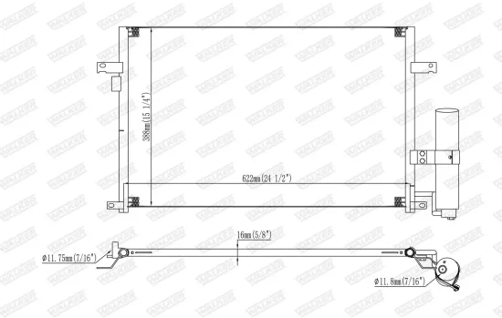 Kondensator, Klimaanlage WALKER WCD00067 Bild Kondensator, Klimaanlage WALKER WCD00067