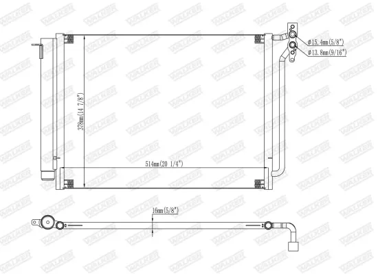 Kondensator, Klimaanlage WALKER WCD00074 Bild Kondensator, Klimaanlage WALKER WCD00074