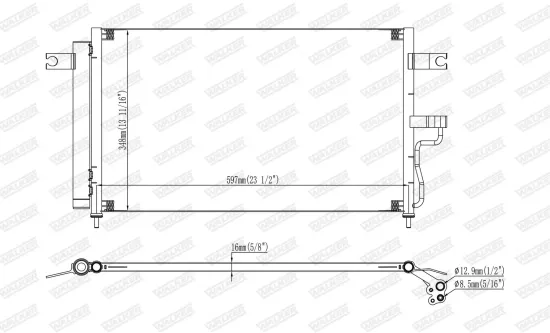 Kondensator, Klimaanlage WALKER WCD00077 Bild Kondensator, Klimaanlage WALKER WCD00077