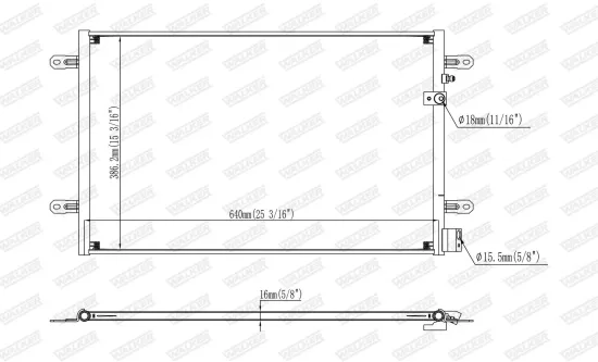 Kondensator, Klimaanlage WALKER WCD00114 Bild Kondensator, Klimaanlage WALKER WCD00114